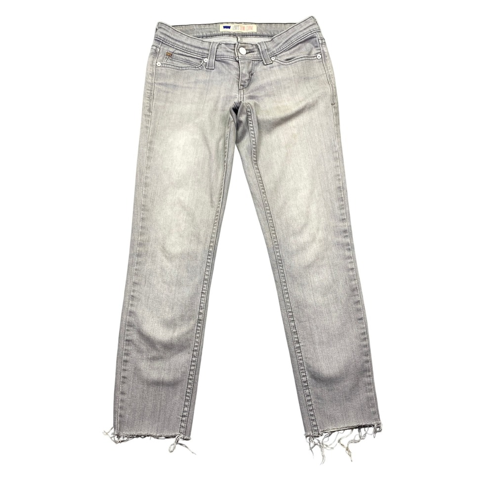 Levis Demi Curve ID Skinny‎ Jeans Grey Raw Hem Low Rise Sz 1 S/C Grunge Retro